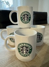 5x Starbucks Kaffeebecher Weiß Grünes Logo Kaffeepott Henkelbecher Porzellan