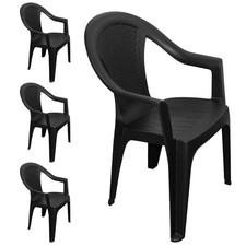 Gartenstuhl rattan optik 4er - -,