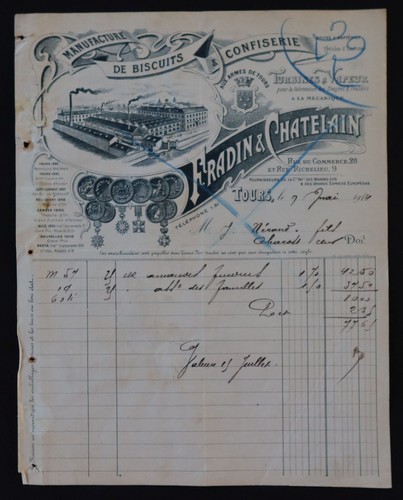 Billhead rechnung tours - billhead, 1912