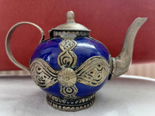Vintage Miniature Moroccan Teapot Cobalt Blue. Marokkanische Teekanne klein 