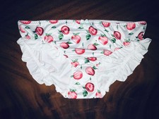 Damen Slip mit Wellensaum Satin glänzend Gr.XL weiss/bunt neu