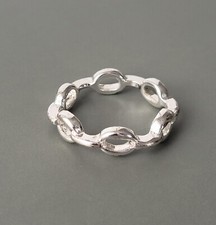 Ring Gr. 55 ( 17,5 mm) Kette Silberfarben Ketten-Optik  Schmuck