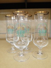 Jever Bierglas 4x 0,2 l Tulpe Glas Gastro Bierglas Goldrand Rarität Sammler