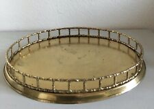 Großes Messing Tablett Schale Oval Vintage