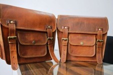 Saddlebag2X Motorrad Seitentasche Braun Leder Seite 2 Tasche Tasche Packtasch...