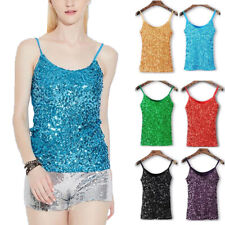 Damen Pailletten Tops Glitzer