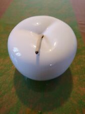 1 x Deko Apfel gross ca. 10 x 10 cm je Apfel, naturweiss, Keramik