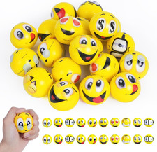 Stress Bälle, 20 Stück Stressball, Antistressball Für Kinder, Erwachsene, Lächel
