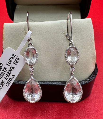 Weißtopas 14k weißgold neu - weißtopas,