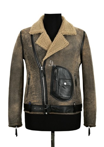 Herren lammfelljacke antik - antik, /