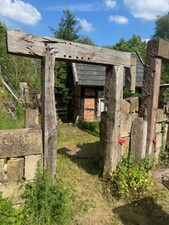 Eichenholztor Gartentor Torgewand aus Antikeiche H 220 cm B 130 cm