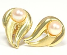 ♦♦ Ohrstecker in 14 kt 14k 585 er Gelb Gold mit Perle Perlen Ohrringe Ohrklemme