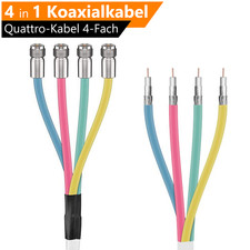 SAT Quattro Antennenkabel 4-Fach DIGITAL 5m Quad Koaxial Kabel 4in1 HDTV 4K Weiß