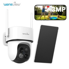 Wansview 3MP Doppellinsen FUNK WIFI IP KAMERA AUßEN Set Solar-ÜBERWACHUNGSKAMERA