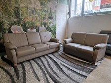 Polinova Sitzgruppe Tavira-L (2-und 3 Sitzer) N2694 Echtleder Torro artischocke