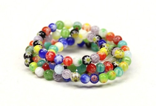 100 stk millefiori glasperlen - 100,