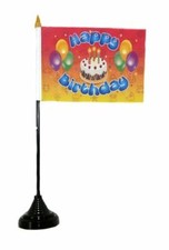 Fahne / Tischflagge Happy Birthday Kindergeburtstag 10 x 15 cm Tischfahne Flagge
