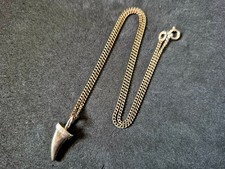 835 Silberkette FBM mit 925 Silber Anhänger Stoßzahn Panzerkett 39 cm