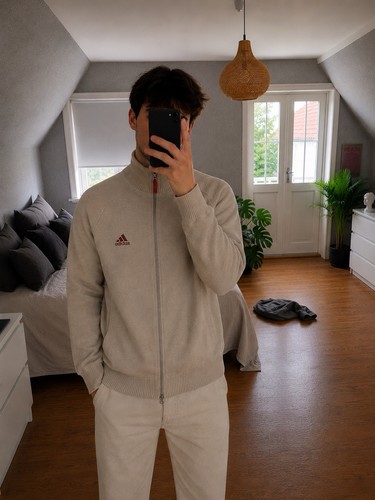 Beige adidas knit zipper - adidas, jacke