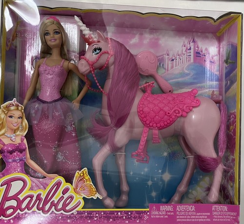 Barbie mit einhorn - barbie, pferd