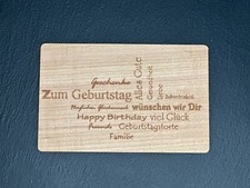Grußkarte aus Holz Geschenk Karte Geschenk Text Alles Gute zum Geburtstag 
