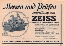 Universal Mess Mikroskop - Carl Zeiss Jena - 1938 - Werbung Reklame ~19x13cm