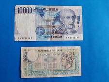 1 x 500 + 10 000 Lire Italien