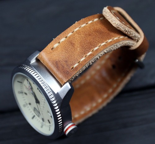 Braun leder uhrenarmband - braun,