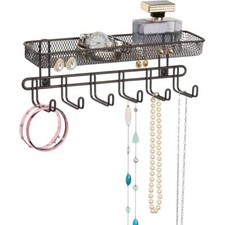 Schmuckaufbewahrung Wand bronze Schmuckhalter Organizer Haken Fächer mDesign