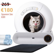 RMAN Selbstreinigende Katzentoilette Katzenklo mit Matte App Geruchsbeseitigung 