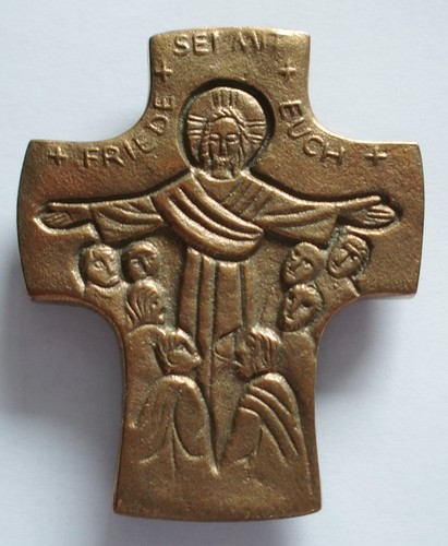 Bronze kreuz friede sei mit - kreuz,