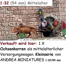 1:32 (54 mm) , THE LANCE Ochsenkarren, ANDREA MINIATURES, PREMIUM, Mittelalter
