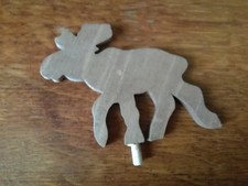 Kleiner Steck Elch Weihnachten Holz Adventskranz Kranz Gesteck braun 10 cm