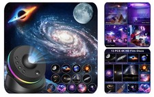 Galaxy Projektor 4K HD Planetarium Nachtlicht 13 Scheiben & Timer 360° Projektor