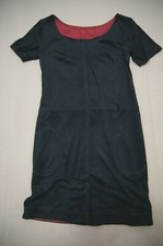 Edles Tunika Designer Kleid schwarz weinrot Wildleder Optik Gr S 34 NEU