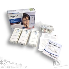 Devolo dLAN 200 AV + plus  Powerline Adapter Network Kit  LAN Port 3 Adapter