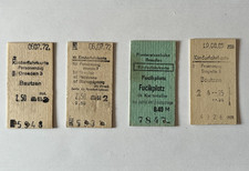 EK24, alte Fahrkarten, Bahn, DR, Reichsbahn, 4x Kinderfahrkarte, Dresden, 1970
