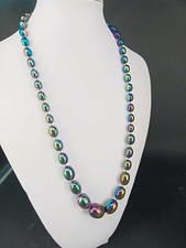 1 bunt schimmernde Perlenkette-Halskette-NEU-UNGETRAGEN-Modeschmuck