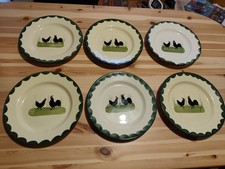 6  x Zeller Keramik Hahn und Henne Speiseteller Essteller  25cm Top Zustand