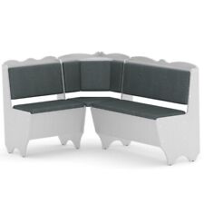 B-Ware Eckbank weiß grau Sitzbank Rhodos Polster- Truhenbank Stauraum Kunstleder