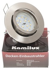 LED Einbaustrahler flach 5W 230V Einbau Spot Wintergarten rostfrei IP20