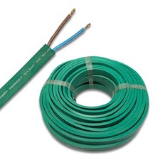 Illuminationsleitung H05RNH2-F 2x1,5mm² Lichterkette Flachkabel Grün Kupfer ⚡