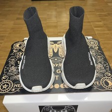 Kinder Schuh Balenciaga Speed Runner Gr. 29 Schwarz Mit Weißer Sohle