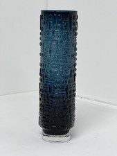 VASE Gral Glas Emil Funke 60er Jahre Mid Century Vintage Blau