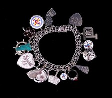 Vintage Sterling Emaille