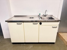 Freuding Gipstheke / Gipstisch / Gipszeile mit Edelstahlplatte und Luftdruck