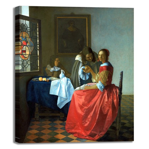 Vermeer mädchen mit - mädchen, glas