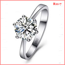 Ring,Feine Hochzeit Ringe für Männer Frauen Geschenk S925 Sterling Silber Nr.7