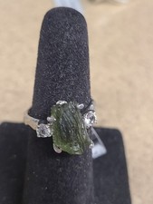 925 Moldavit Ring Größe 5