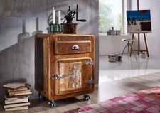 FREEZY #43 Rollcontainer Schubladenschrank Beistellschrank Altholz Massivholz